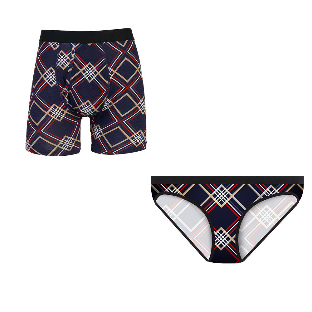 Icker Sea Duotone Matching T Shirt & Boxer Brief Set Pink/White COR-16-06 main image 1