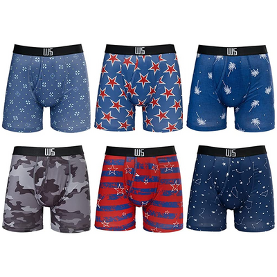 Buy 1 Pack & Get 75% Off The 2nd Pack - 6" Inseam Boxer Brief 6 Pack - WarriorFit Moisture Wicking Fabric - W/Chafe Safe Pouch