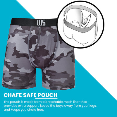 Buy 1 Pack & Get 75% Off The 2nd Pack - 6" Inseam Boxer Brief 6 Pack - WarriorFit Moisture Wicking Fabric - W/Chafe Safe Pouch
