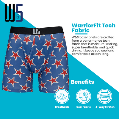 Buy 1 Pack & Get 75% Off The 2nd Pack - 6" Inseam Boxer Brief 6 Pack - WarriorFit Moisture Wicking Fabric - W/Chafe Safe Pouch