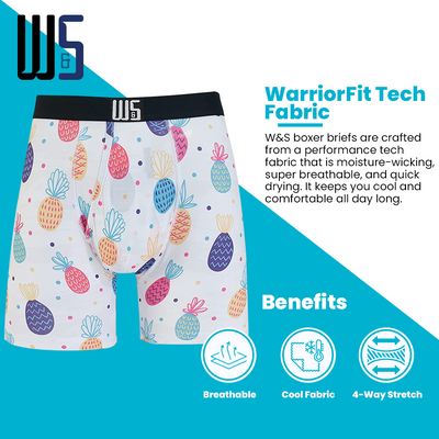 Buy 1 Pack & Get 75% Off The 2nd Pack - 6" Inseam Boxer Brief 6 Pack - WarriorFit Moisture Wicking Fabric - W/Chafe Safe Pouch