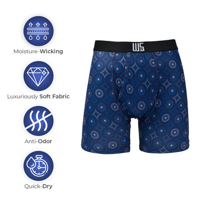 Buy 1 Pack & Get 75% Off The 2nd Pack - 6" Inseam Boxer Brief 6 Pack - WarriorFit Moisture Wicking Fabric - W/Chafe Safe Pouch