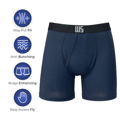Buy 1 Pack & Get 75% Off The 2nd Pack - 6" Inseam Boxer Brief 6 Pack - WarriorFit Moisture Wicking Fabric - W/Chafe Safe Pouch