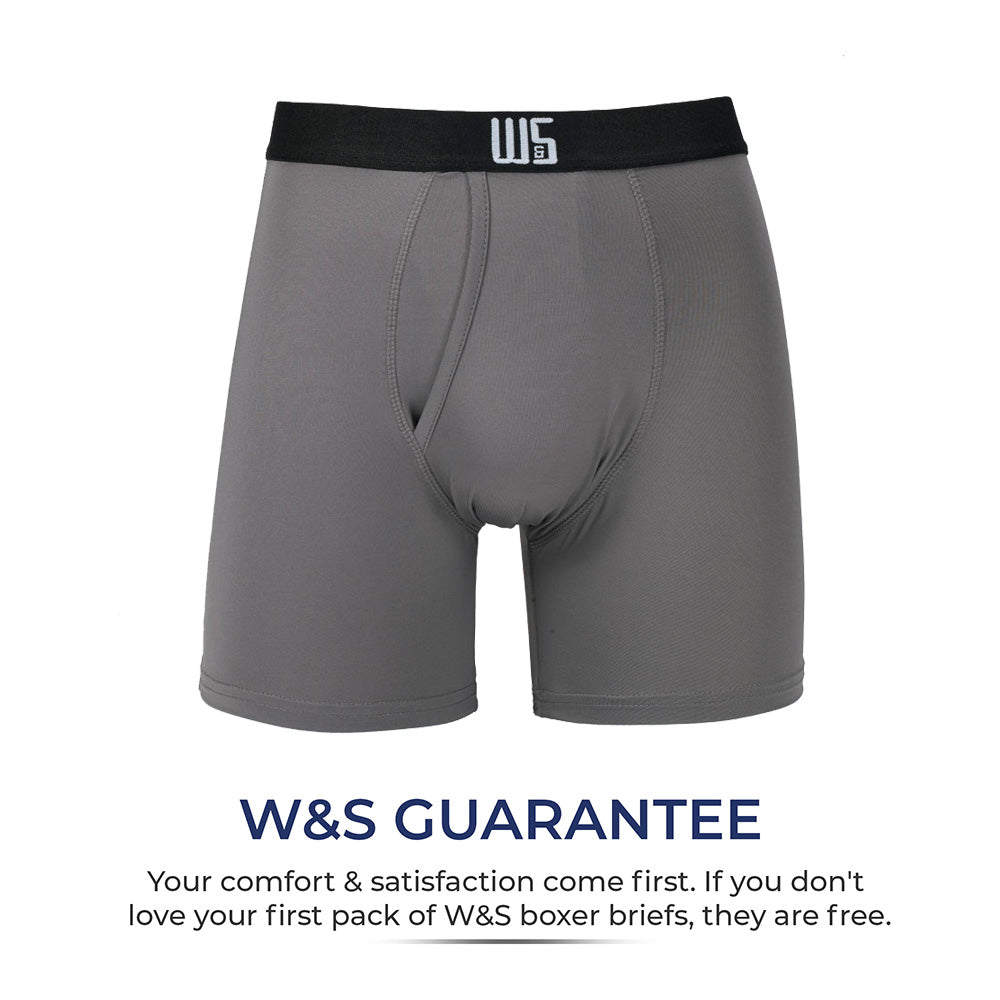Buy 1 Pack & Get 75% Off The 2nd Pack - 6" Inseam Boxer Brief 6 Pack - WarriorFit Moisture Wicking Fabric - W/Chafe Safe Pouch