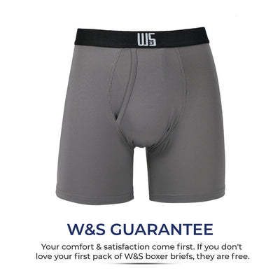 Buy 1 Pack & Get 75% Off The 2nd Pack - 6" Inseam Boxer Brief 6 Pack - WarriorFit Moisture Wicking Fabric - W/Chafe Safe Pouch