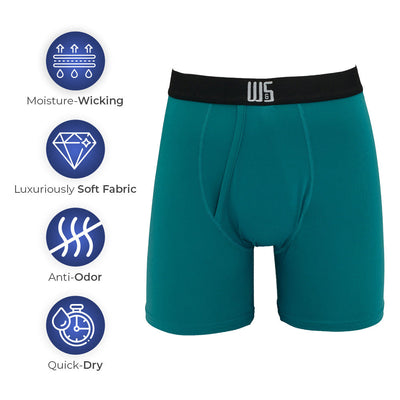 Buy 1 Pack & Get 75% Off The 2nd Pack - 6" Inseam Boxer Brief 6 Pack - WarriorFit Moisture Wicking Fabric - W/Chafe Safe Pouch