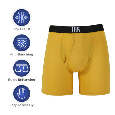 Buy 1 Pack & Get 75% Off The 2nd Pack - 6" Inseam Boxer Brief 6 Pack - WarriorFit Moisture Wicking Fabric - W/Chafe Safe Pouch
