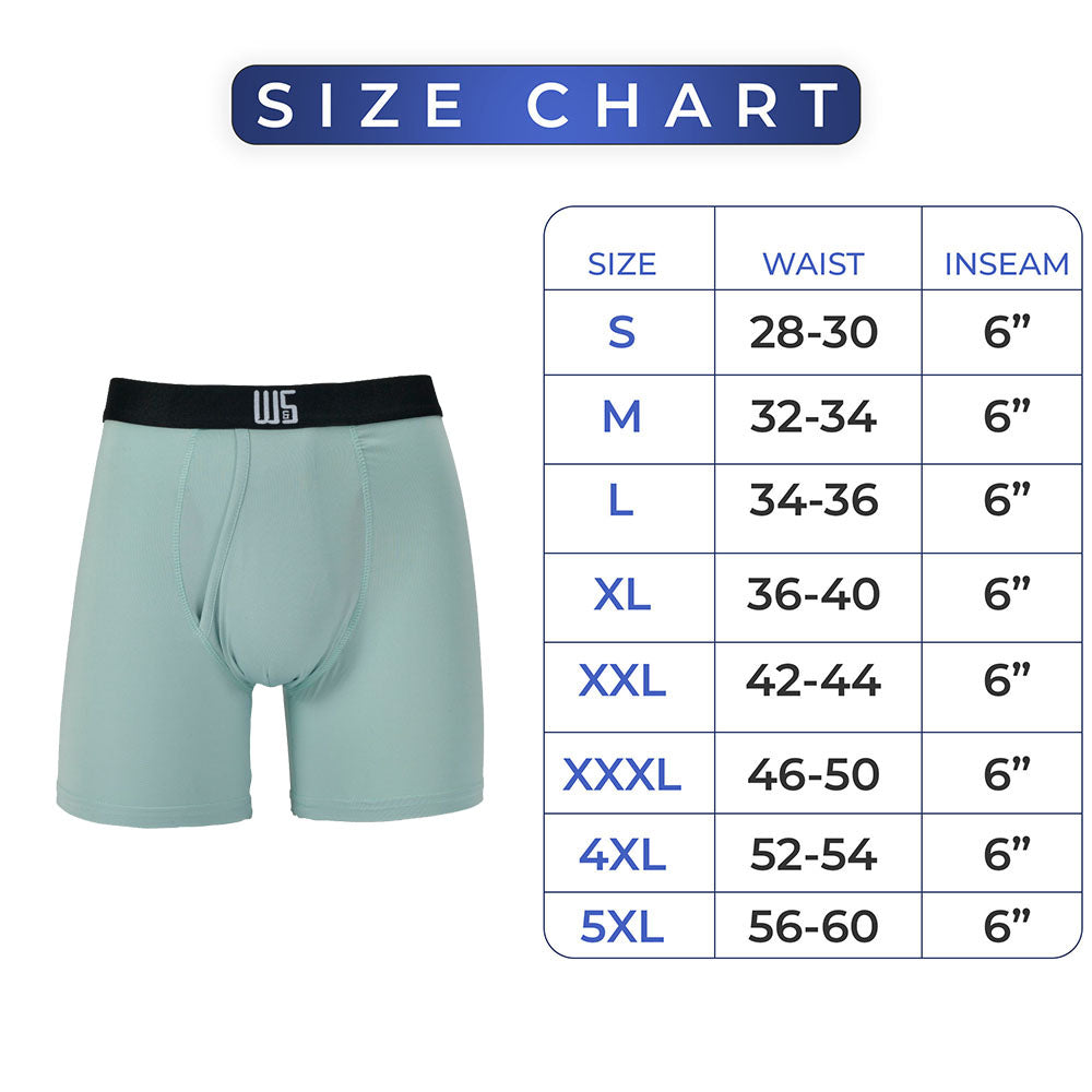 Buy 1 Pack & Get 75% Off The 2nd Pack - 6" Inseam Boxer Brief 6 Pack - WarriorFit Moisture Wicking Fabric - W/Chafe Safe Pouch