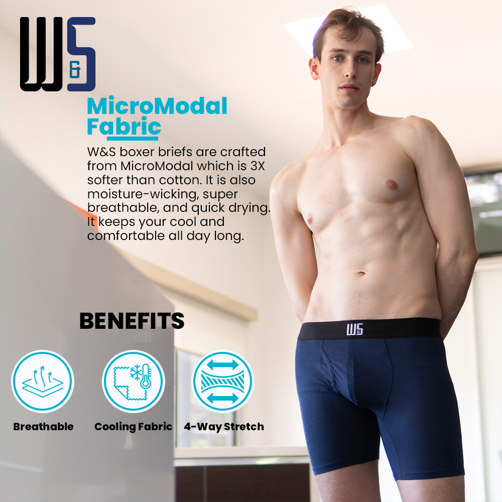 6" Inseam Boxer Briefs - MicroModal - W/Chafe Safe Pouch