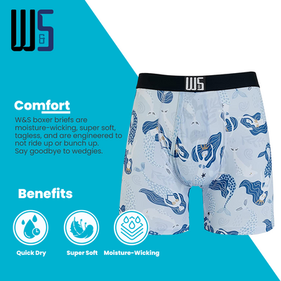 Buy 1 Pack & Get 75% Off The 2nd Pack - 6" Inseam Boxer Brief 6 Pack - WarriorFit Moisture Wicking Fabric - W/Chafe Safe Pouch