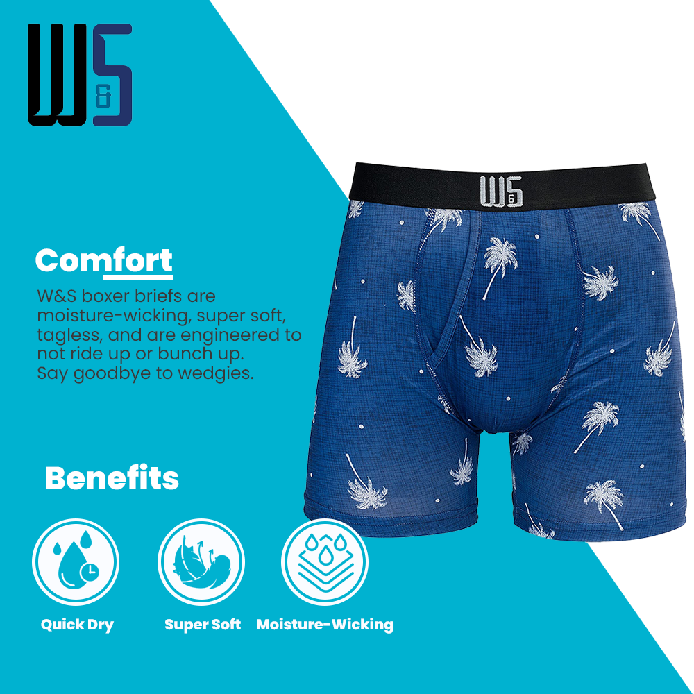 Buy 1 Pack & Get 75% Off The 2nd Pack - 6" Inseam Boxer Brief 6 Pack - WarriorFit Moisture Wicking Fabric - W/Chafe Safe Pouch