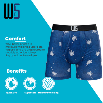 Buy 1 Pack & Get 75% Off The 2nd Pack - 6" Inseam Boxer Brief 6 Pack - WarriorFit Moisture Wicking Fabric - W/Chafe Safe Pouch
