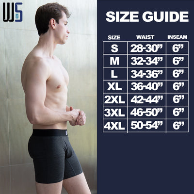 6" Inseam Boxer Briefs - MicroModal - W/Chafe Safe Pouch