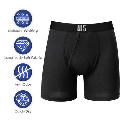 Buy 1 Pack & Get 75% Off The 2nd Pack - 6" Inseam Boxer Brief 6 Pack - WarriorFit Moisture Wicking Fabric - W/Chafe Safe Pouch