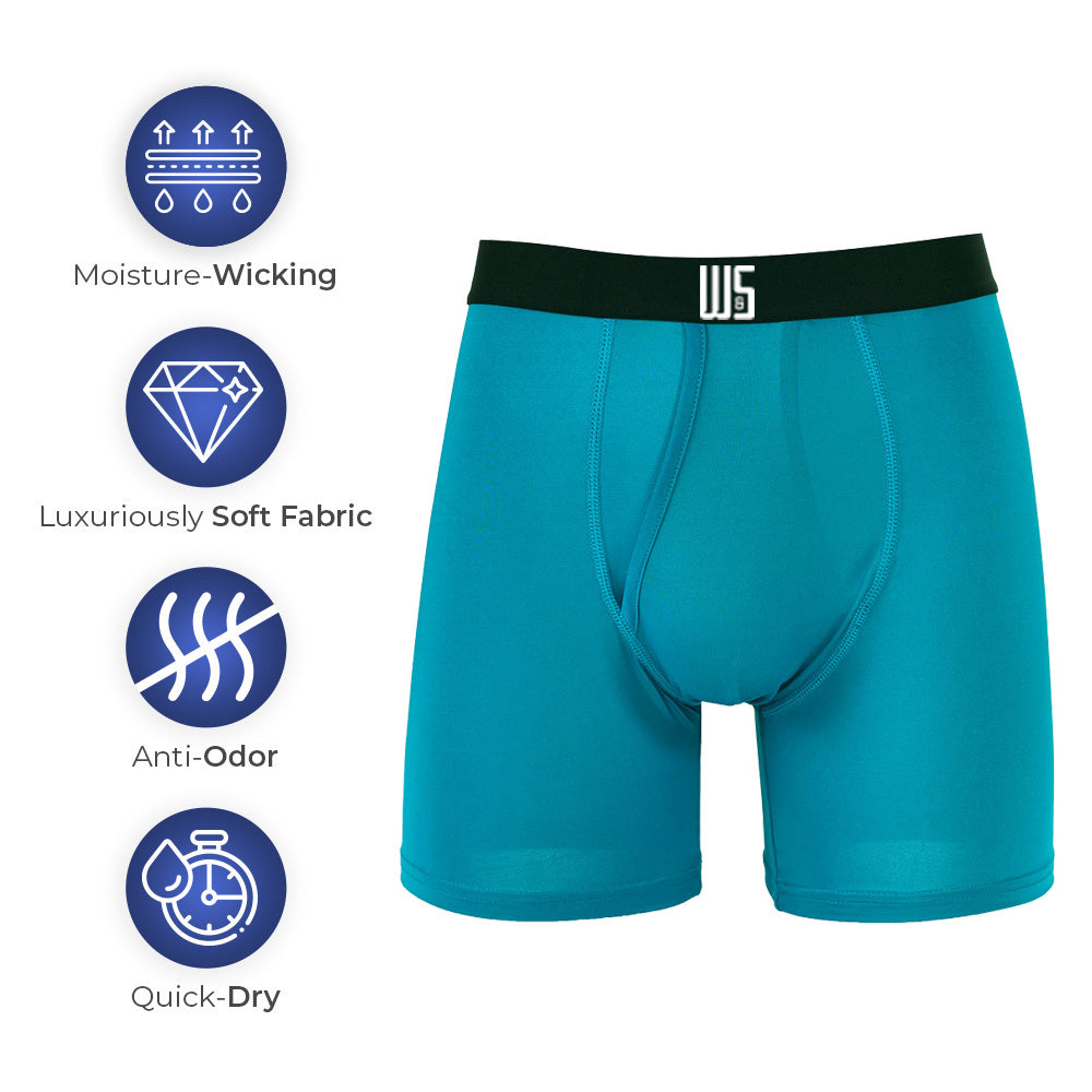 Buy 1 Pack & Get 75% Off The 2nd Pack - 6" Inseam Boxer Brief 6 Pack - WarriorFit Moisture Wicking Fabric - W/Chafe Safe Pouch