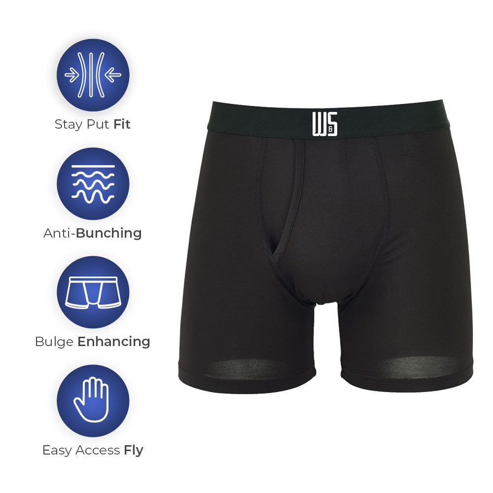 Buy 1 Pack & Get 75% Off The 2nd Pack - 6" Inseam Boxer Brief 6 Pack - WarriorFit Moisture Wicking Fabric - W/Chafe Safe Pouch
