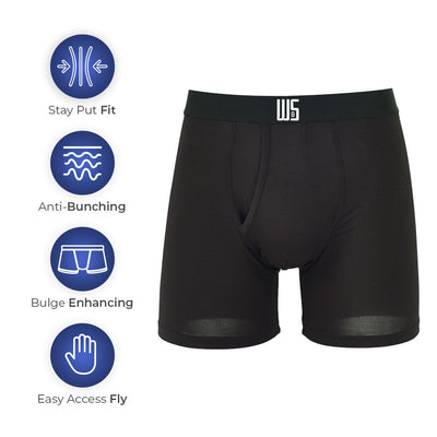 Buy 1 Pack & Get 75% Off The 2nd Pack - 6" Inseam Boxer Brief 6 Pack - WarriorFit Moisture Wicking Fabric - W/Chafe Safe Pouch
