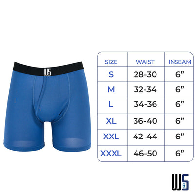 Buy 1 Pack & Get 75% Off The 2nd Pack - 6" Inseam Boxer Brief 6 Pack - WarriorFit Moisture Wicking Fabric - W/Chafe Safe Pouch