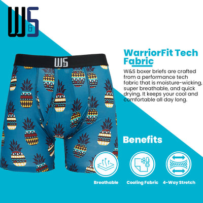 Buy 1 Pack & Get 75% Off The 2nd Pack - 6" Inseam Boxer Brief 6 Pack - WarriorFit Moisture Wicking Fabric - W/Chafe Safe Pouch