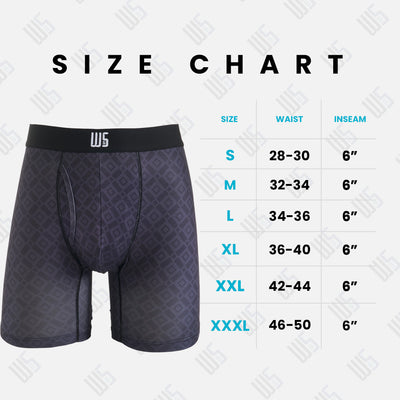 6" Inseam Boxer Brief 6 Pack - WarriorFit Moisture Wicking Fabric - W/Chafe Safe Pouch