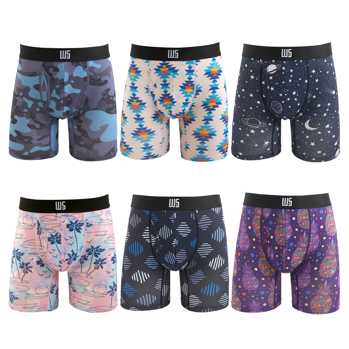 6" Inseam Boxer Briefs - WarriorMesh - W/Chafe Safe Pouch