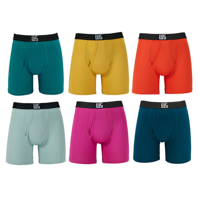 Buy 1 Pack & Get 75% Off The 2nd Pack - 6" Inseam Boxer Brief 6 Pack - WarriorFit Moisture Wicking Fabric - W/Chafe Safe Pouch