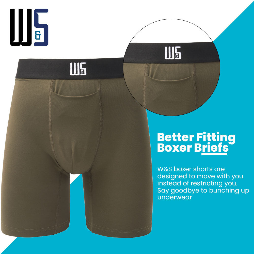 Warriors & Scholars - Boxer Brief 6 Pack - WarriorFit Moisture Wicking  Fabric