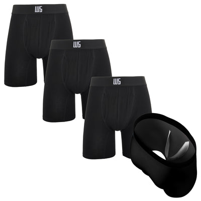 6" Inseam Boxer Brief 4 Pack - MicroModal - W/Chafe Safe Pouch