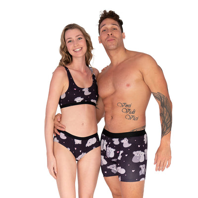 Eat Sleep Love Repeat, Matching Couple Boxers For Women
