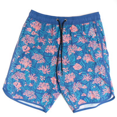 Light Blue Blue Swim Trunks W/Performance Liner | 8" Inseam