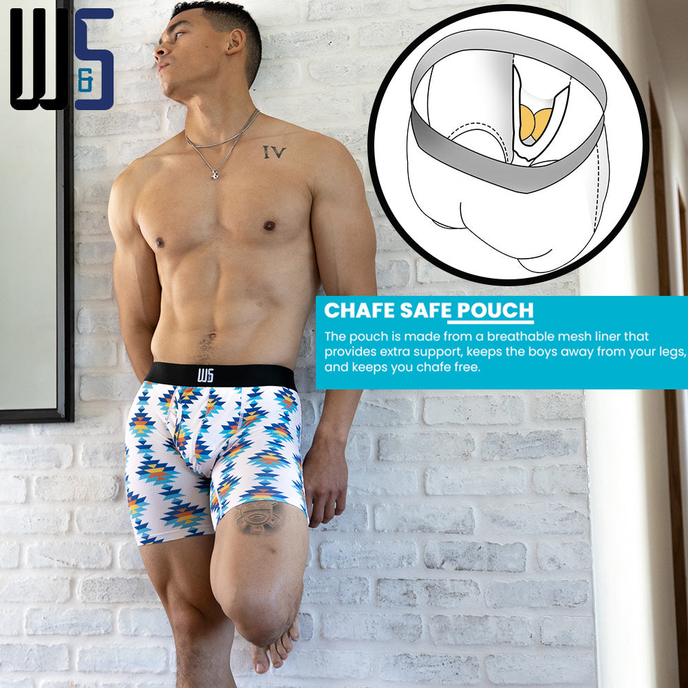 6" Inseam Boxer Briefs - WarriorMesh - W/Chafe Safe Pouch