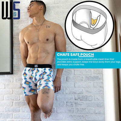 6" Inseam Boxer Briefs - WarriorMesh - W/Chafe Safe Pouch