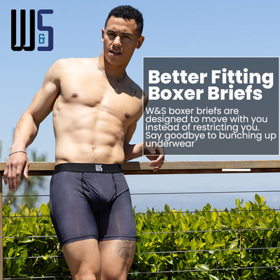 6" Inseam Boxer Briefs - WarriorMesh - W/Chafe Safe Pouch