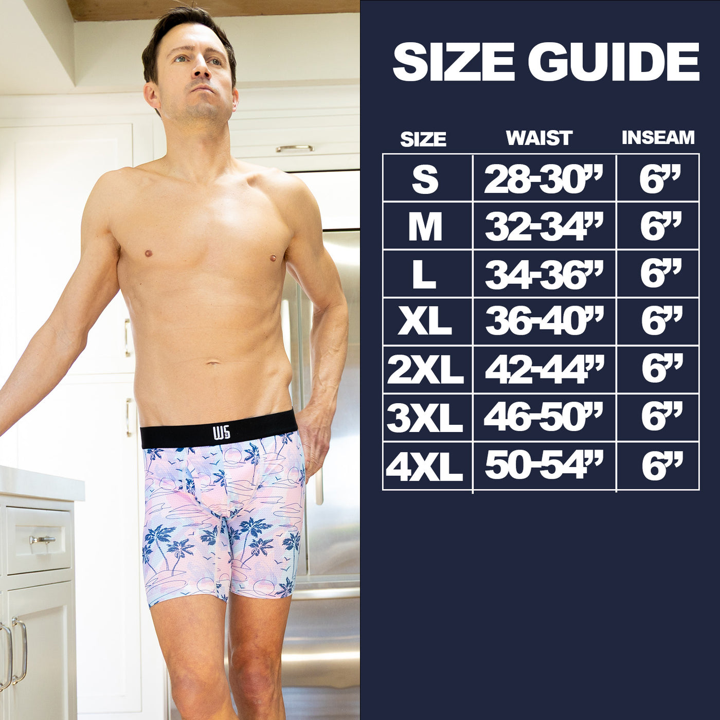 6" Inseam Boxer Briefs - WarriorMesh - W/Chafe Safe Pouch