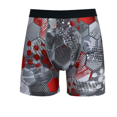 Boxer Brief  Grey and red hexagon