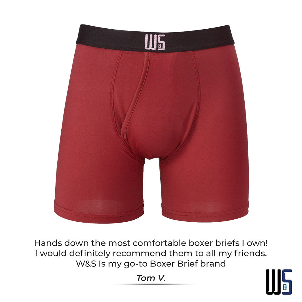 Boxer Brief Solid Dark Red - Infograph