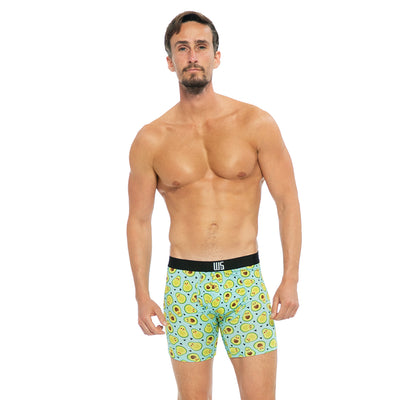 Avocados and hearts boxer on model