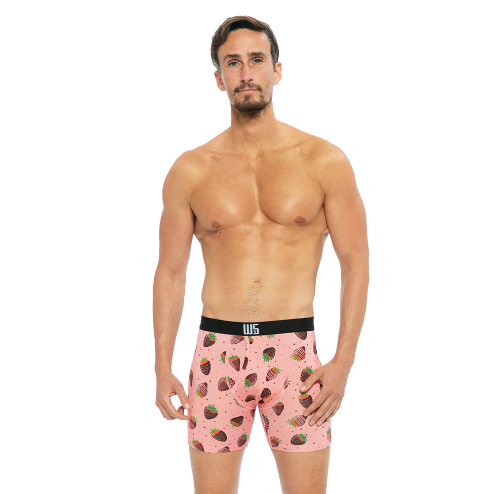 Boxer Brief Chocolate Strawberries on model