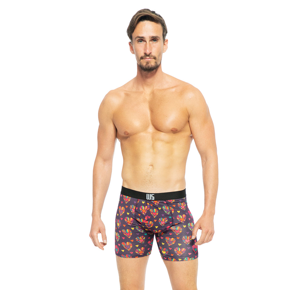 Boxer Brief Colorful Hearts on model