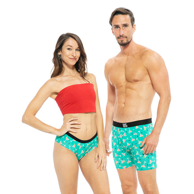 USAHTOOQ SALES Couples Matching Underwear, Set of 2 Pieces, Christmas  Valentines Man : S / Woman : S 