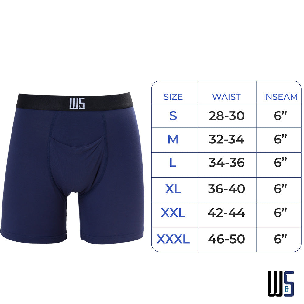 Warriors & Scholars | 8” Inseam Boxer Briefs With Pouch |Chafe Safe Pouch |  Mens boxer briefs | Boxer briefs for men pack : : Clothing, Shoes