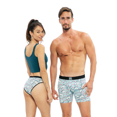 Matching Underwear for Couple, Cosmic Love Design, Mix and Match