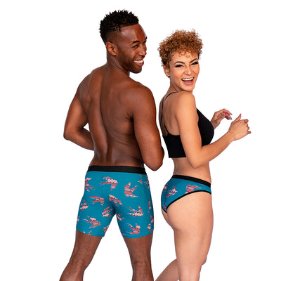 Warriors & Scholars W&S Matching Underwear for Couples - Couples Matching  Undies, Plaid Print