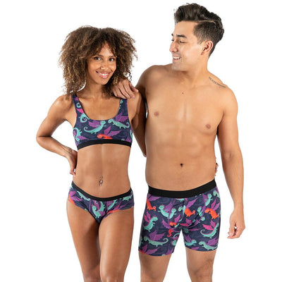 Warriors & Scholars W&S Matching Underwear for Couples - Couples Matching  Undies, Leaves