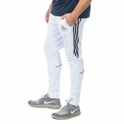 One & Only Track Joggers - White Black Stripe / S - Joggers
