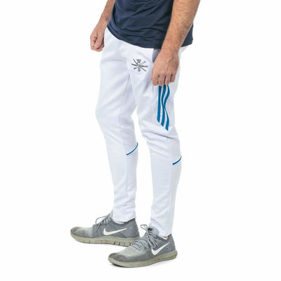 One & Only Track Joggers - White Blue Stripe / S - Joggers